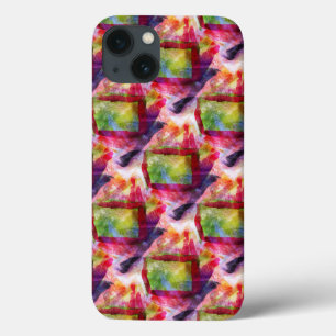 Coque Case-Mate iPhone Papier peint vert et rouge abstrait