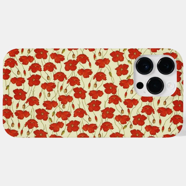 Coques Case-Mate iPhone Papier peint vintage Poppies (Verso (horizontal))