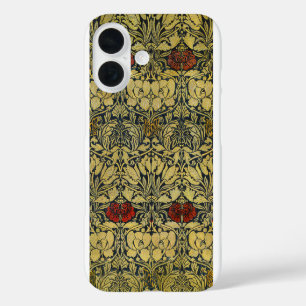 Coque Pour iPhone 16 Papier Peint Vintage Tulipe Rose Or William Morris