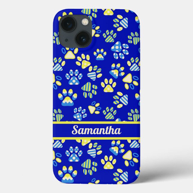 Coques Case-Mate iPhone Papiers bleus colorés Personnalisés (Verso)