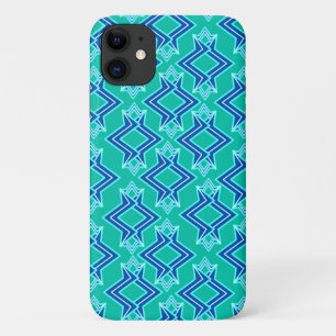 Coque Case-Mate Pour iPhone Papiers peints Art Déco, turquoise et cobalt