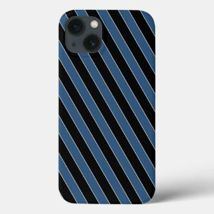 iPhone 13 Coque Papilles diagonales noires bleues
