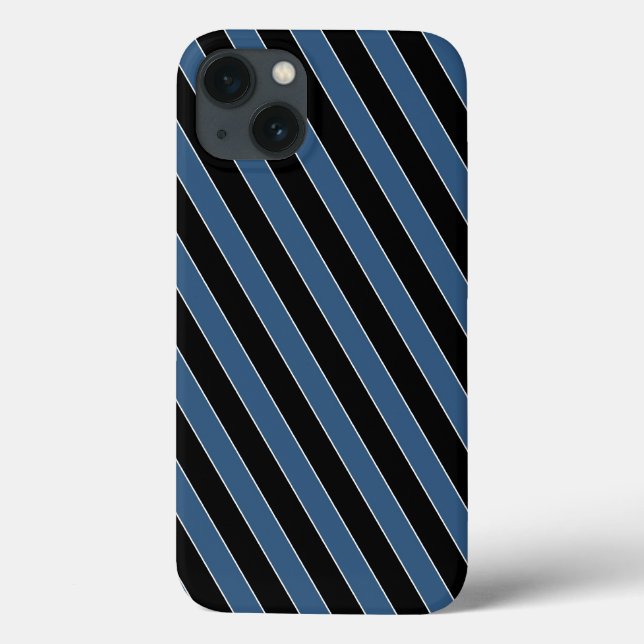Coques Case-Mate iPhone Papilles diagonales noires bleues (Verso)