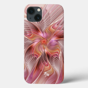 Coque Case-Mate iPhone Papillon Abstrait coloré Fractal Art Monogramme