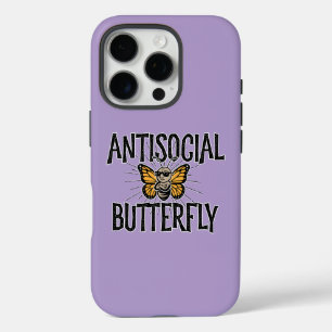 Coque iPhone 16 Pro Papillon antisocial - ermite drôle