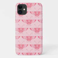 Papillon Art Déco stylisé - rose corail