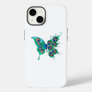 Coque Case-Mate iPhone Papillon aux plumes de paon vert