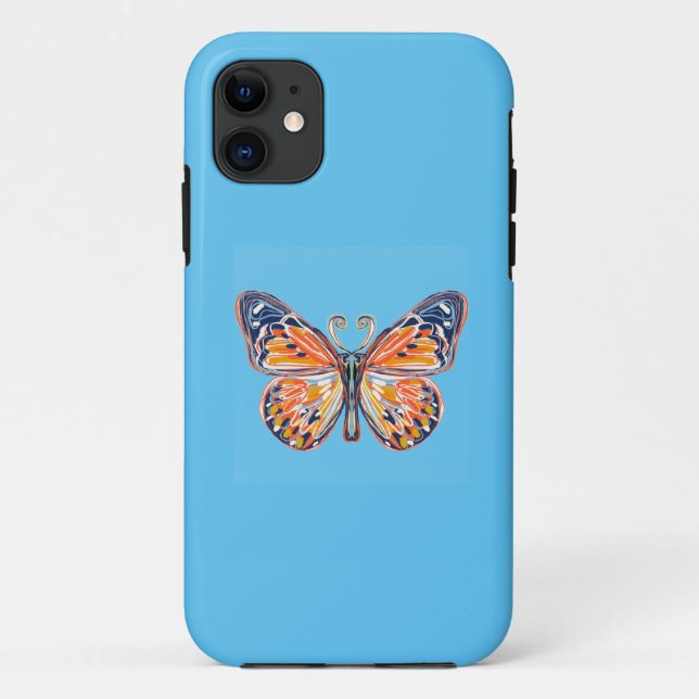 Coques Case-Mate iPhone Papillon bleu (Dos)