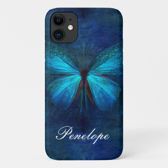 Coques Case-Mate iPhone Papillon bleu de la joie et de la chance (Dos)