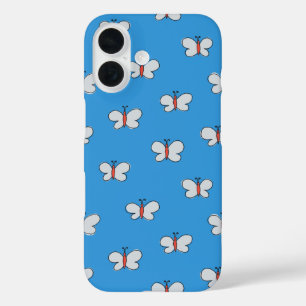 Coque Pour iPhone 16 Papillon bleu électrique Cottagecore esthétique