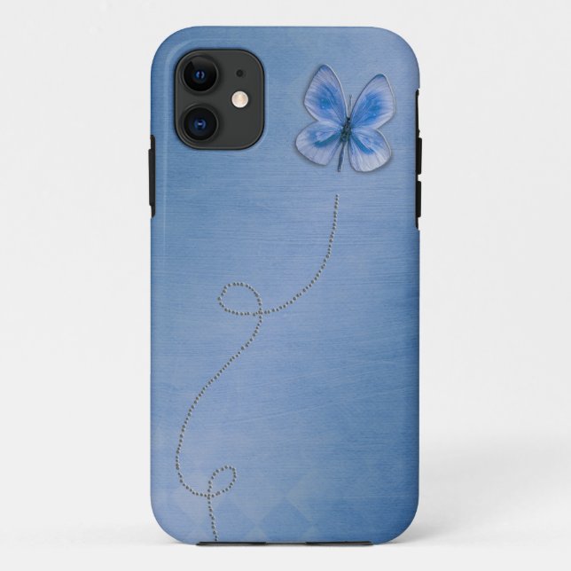 Coques Case-Mate iPhone Papillon bleu en vol (Dos)