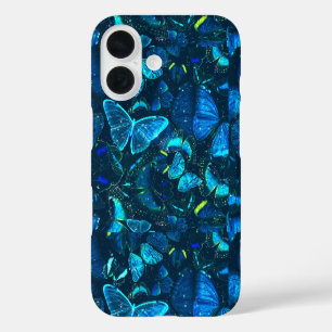Coque Pour iPhone 16 Papillon bleu esthétique rêveuse fantaisie céleste