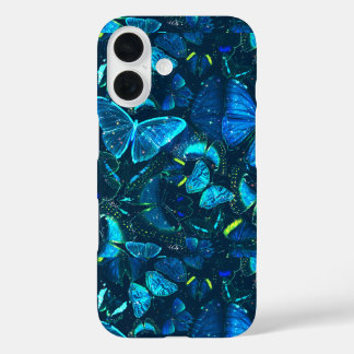 Coque Pour iPhone 16 Papillon bleu esthétique rêveuse fantaisie céleste
