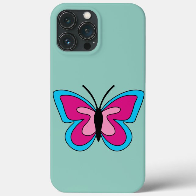 Coques Case-Mate iPhone Papillon bleu magenta rose (Verso)