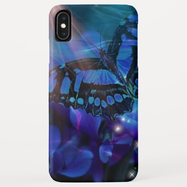 Coques Case-Mate iPhone Papillon bleu magique (Dos)