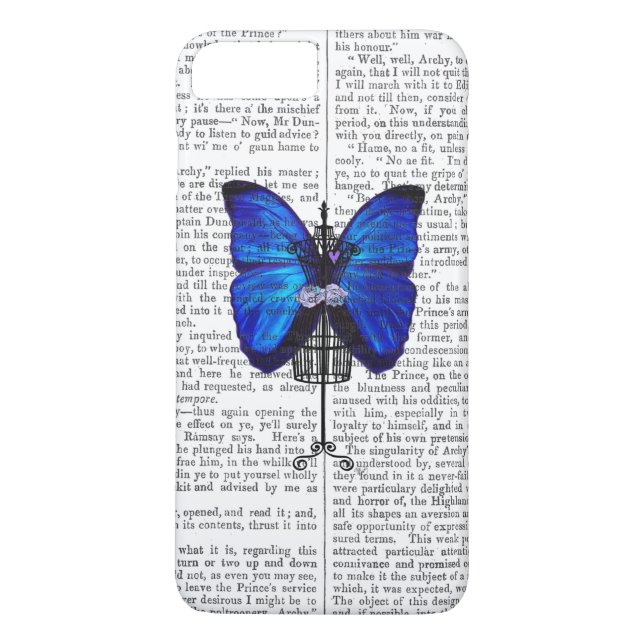 Coques Case-Mate iPhone Papillon bleu mannequin (Dos)