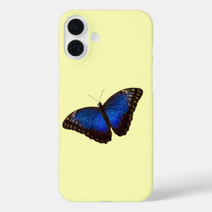 Coque Pour iPhone 16 Plus Papillon bleu Morpho sur Canary