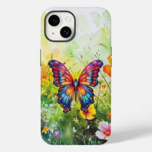 Coque Case-Mate iPhone Papillon Bleu Orange ailes