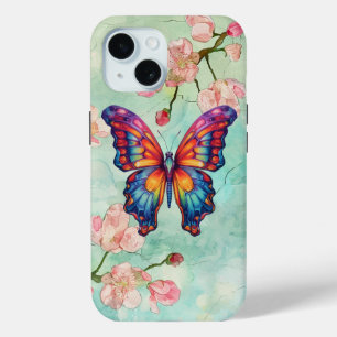 Coque Case-Mate iPhone Papillon Bleu Orange Ailes