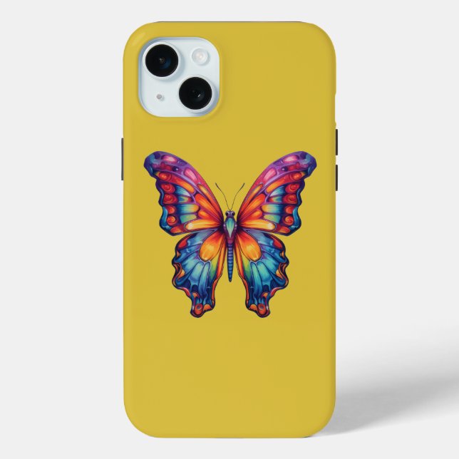 Coques Case-Mate iPhone Papillon Bleu Orange Ailes (Verso)