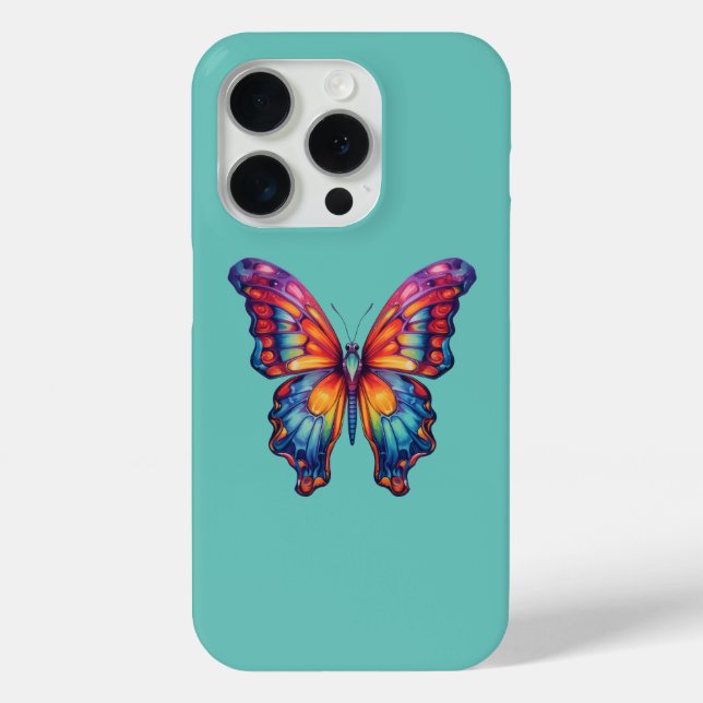 Coques Case-Mate iPhone Papillon Bleu Orange Ailes (Verso)