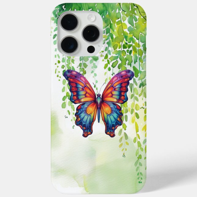 Coques Case-Mate iPhone Papillon Bleu Orange Ailes (Verso)