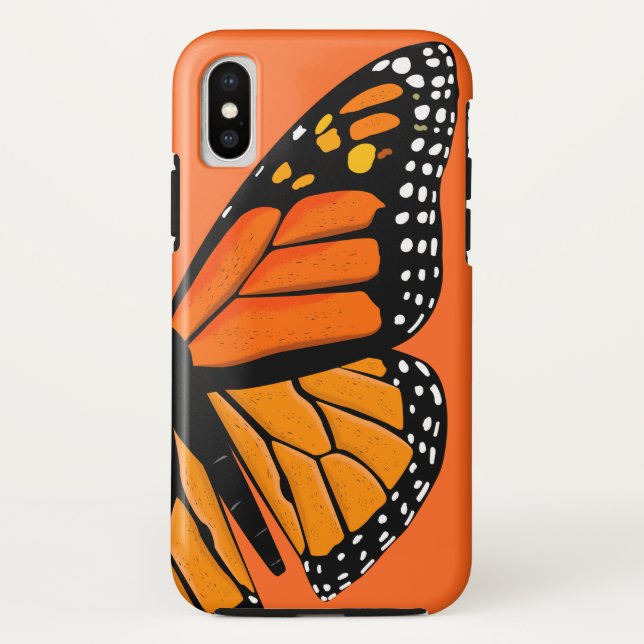 Coques Case-Mate iPhone Papillon brillant orange et noir monarque (Dos)