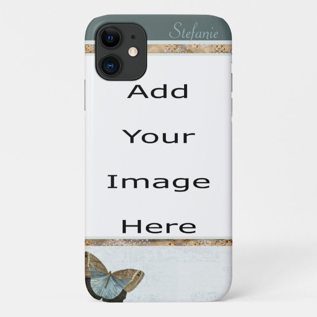 Coques Case-Mate iPhone Papillon Brown et bleu (Dos)