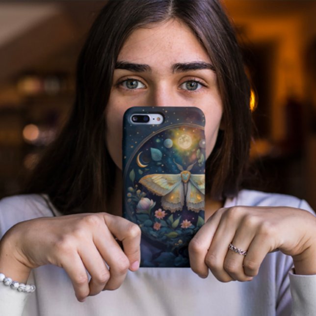 Coques Case-Mate iPhone Papillon Céleste et Pleine Lune – Nuit Enchantée (Créateur téléchargé)