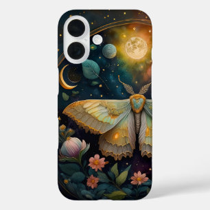 Coque Pour iPhone 16 Papillon Céleste et Pleine Lune – Nuit Enchantée