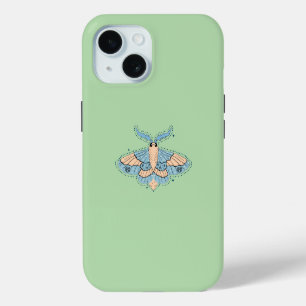 Coque Case-Mate iPhone Papillon Céleste Fantaisiste — Bleu Douce et Pêche