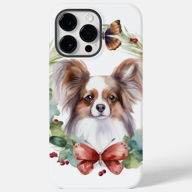 Coques Case-Mate iPhone Papillon Christmas Wreath Festive Pup (Verso)