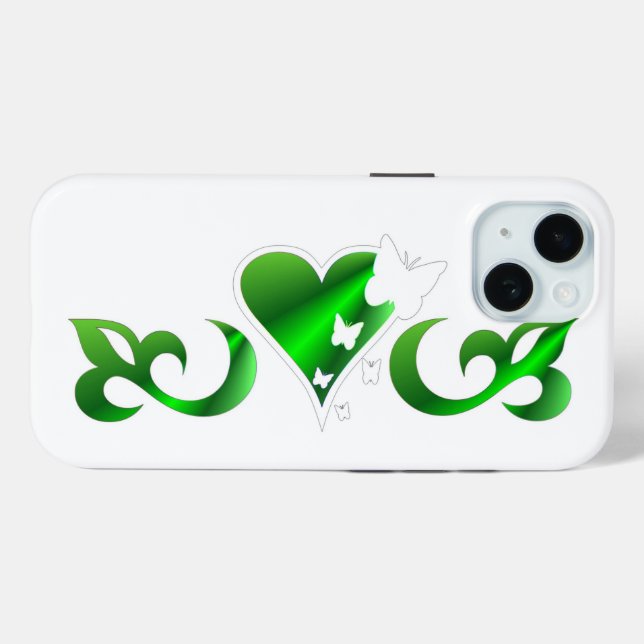 Coques Case-Mate iPhone Papillon Coeur et Lily Rainbowart (Verso (horizontal))