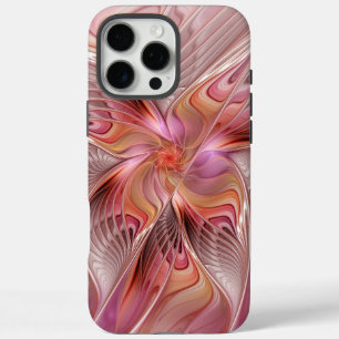Coque iPhone 16 Pro Max Papillon coloré abstrait d'art fractal fantastique