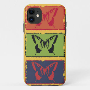 Coque iPhone 11 Papillon coloré vintage Art 3
