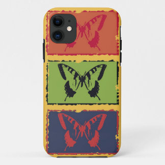 Coque iPhone 11 Papillon coloré vintage Art 3
