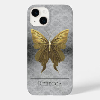 Coque Case-Mate iPhone Papillon damassé à bijoux en or