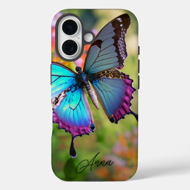 Coques Case-Mate iPhone Papillon dans le champ de fleurs Personnalisé (Verso)