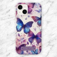 Papillon d'aquarelle rose-violet personnalisé