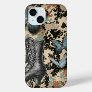 Coque Pour iPhone 15 Papillon de chaussure parisien Vintage sophistiqué