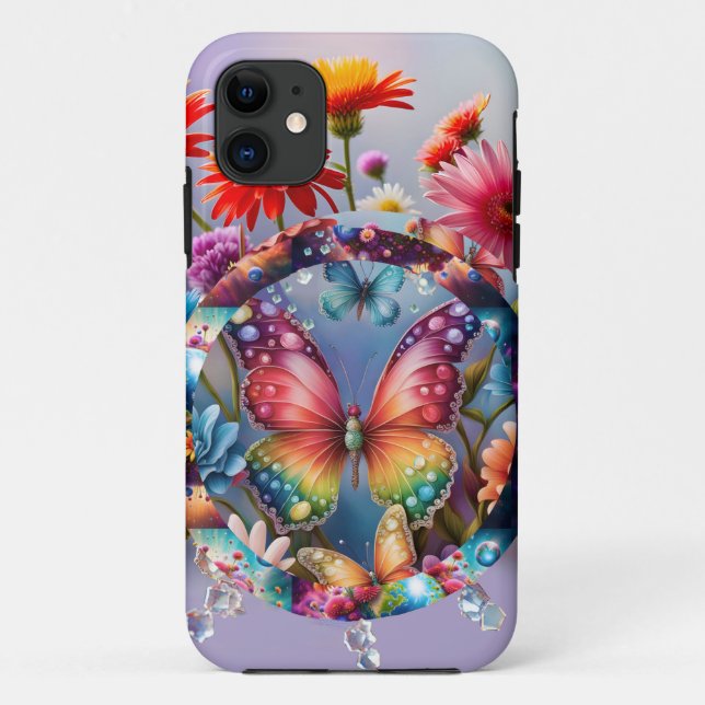 Coques Case-Mate iPhone Papillon de fleurs (Dos)