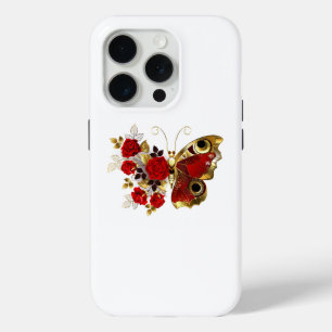 Coque Case-Mate iPhone Papillon de fleurs rouges aux roses rouges