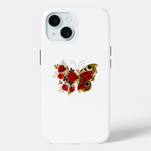 Coque Case-Mate iPhone Papillon de fleurs rouges aux roses rouges