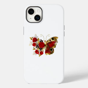 Coque Case-Mate iPhone Papillon de fleurs rouges aux roses rouges