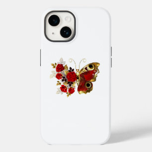 Coque Case-Mate iPhone Papillon de fleurs rouges aux roses rouges