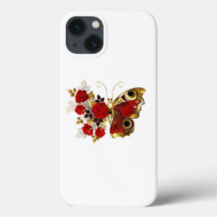 Case-Mate iPhone Case Papillon de fleurs rouges aux roses rouges