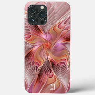 Case-Mate iPhone Case Papillon de fractale d'art coloré abstrait Monogra
