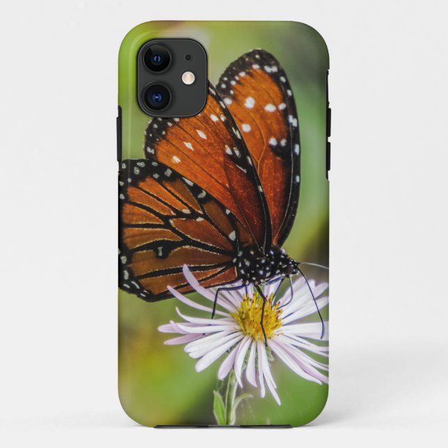 Coques Case-Mate iPhone Papillon de la reine sur la fleur (Dos)