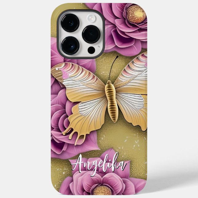 Coques Case-Mate iPhone Papillon de nom personnalisé tendance (Verso)
