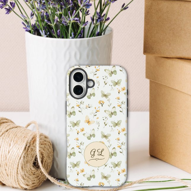Coques Case-Mate iPhone Papillon de printemps monographique personnalisé (Créateur téléchargé)